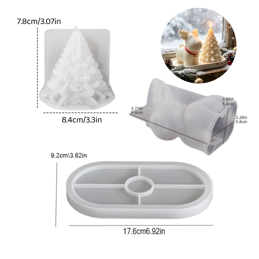 Clay Silicone Mold 3pcs Set: C - đánh giá và giá Candle Making Kits