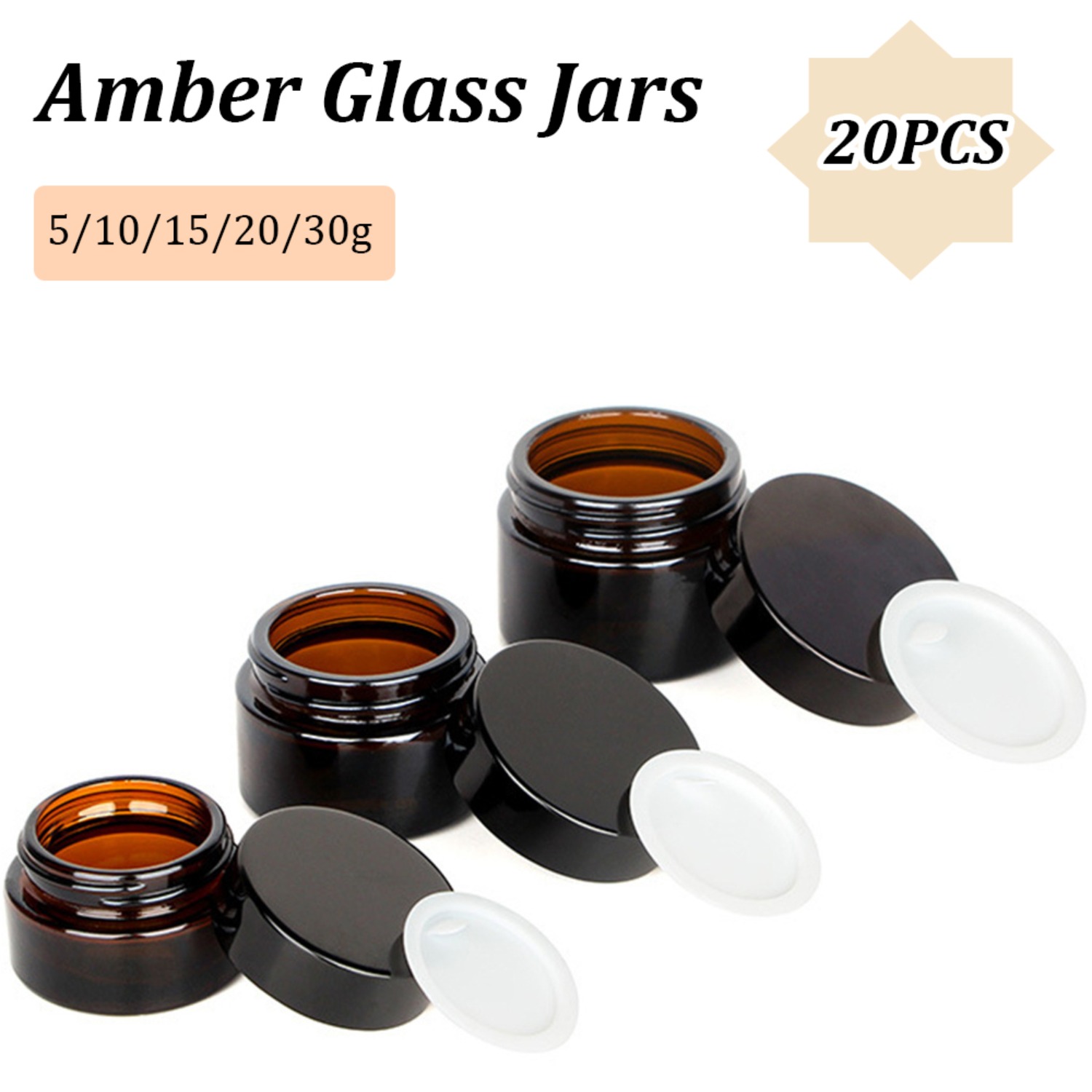 20 Chiếc 5G-50G Hổ Phách Tròn  - đánh giá và giá Candle Making Jars With Lids
