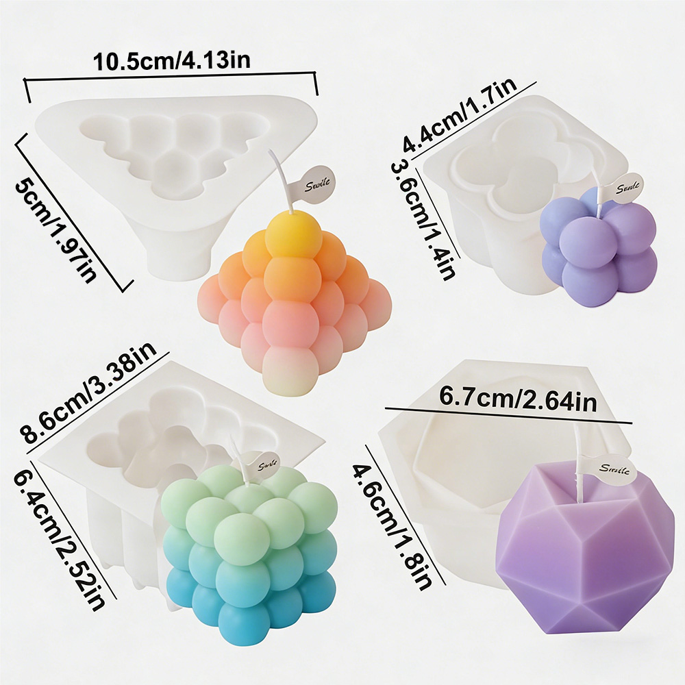 3D Bubble Cube Silicone Candle - đánh giá và giá Candle Making Kits